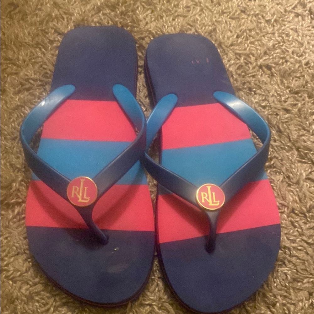 Ralph Lauren Striped Flip Flops